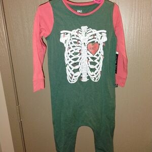 Rags to Raches Green and Red Skeleton One Piece